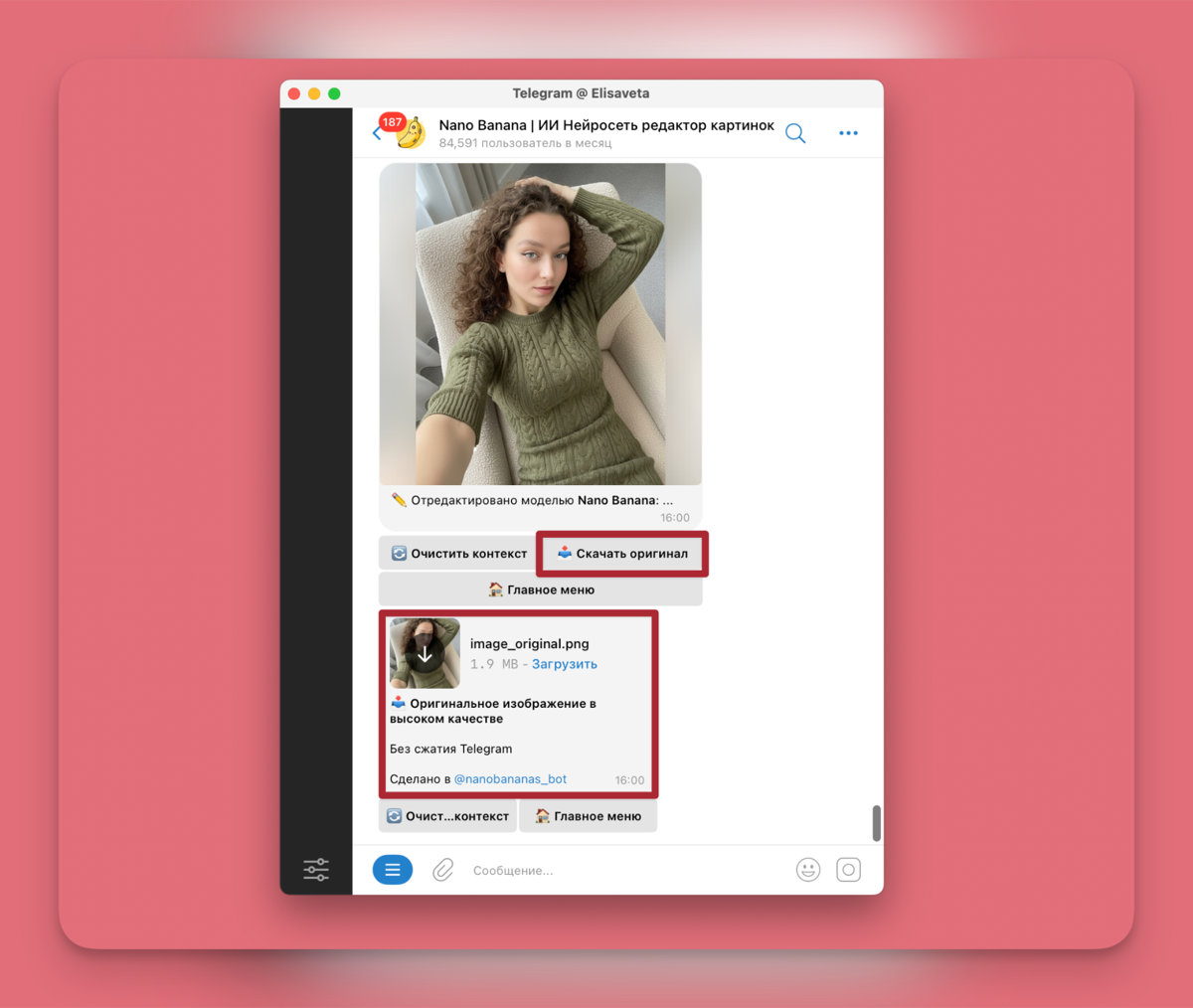 Кнопка Скачать оригинал